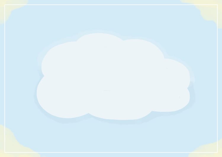 An illustration of a fluffy, white cloud against a blue sky, surrounded by glowing light.
