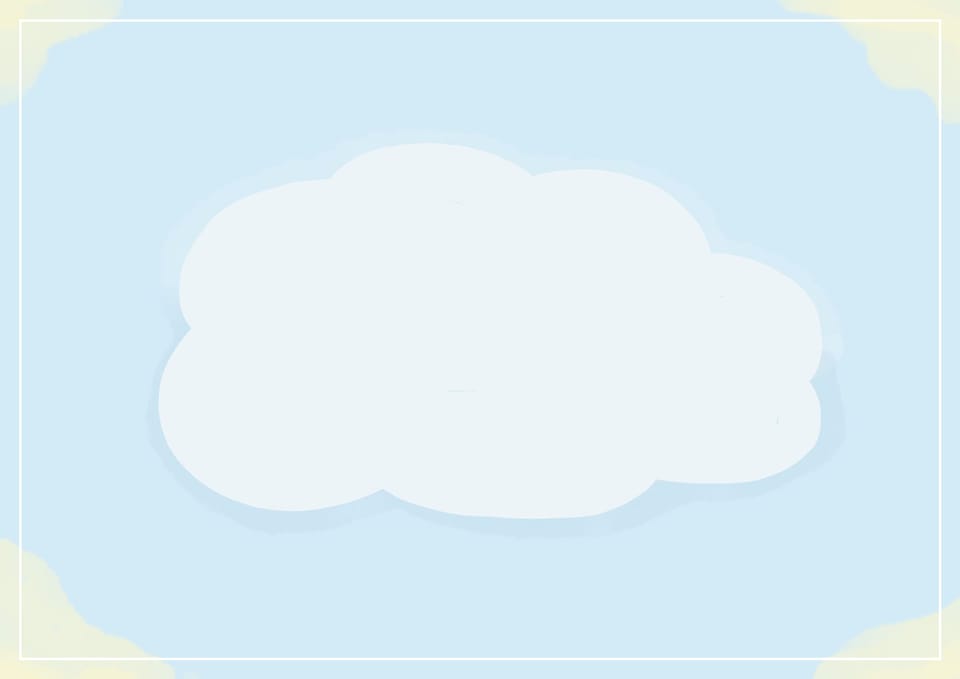 An illustration of a fluffy, white cloud against a blue sky, surrounded by glowing light.
